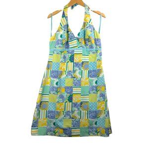 VTG Lily Pulitzer floral spring‎ cottage core halter dress sz M